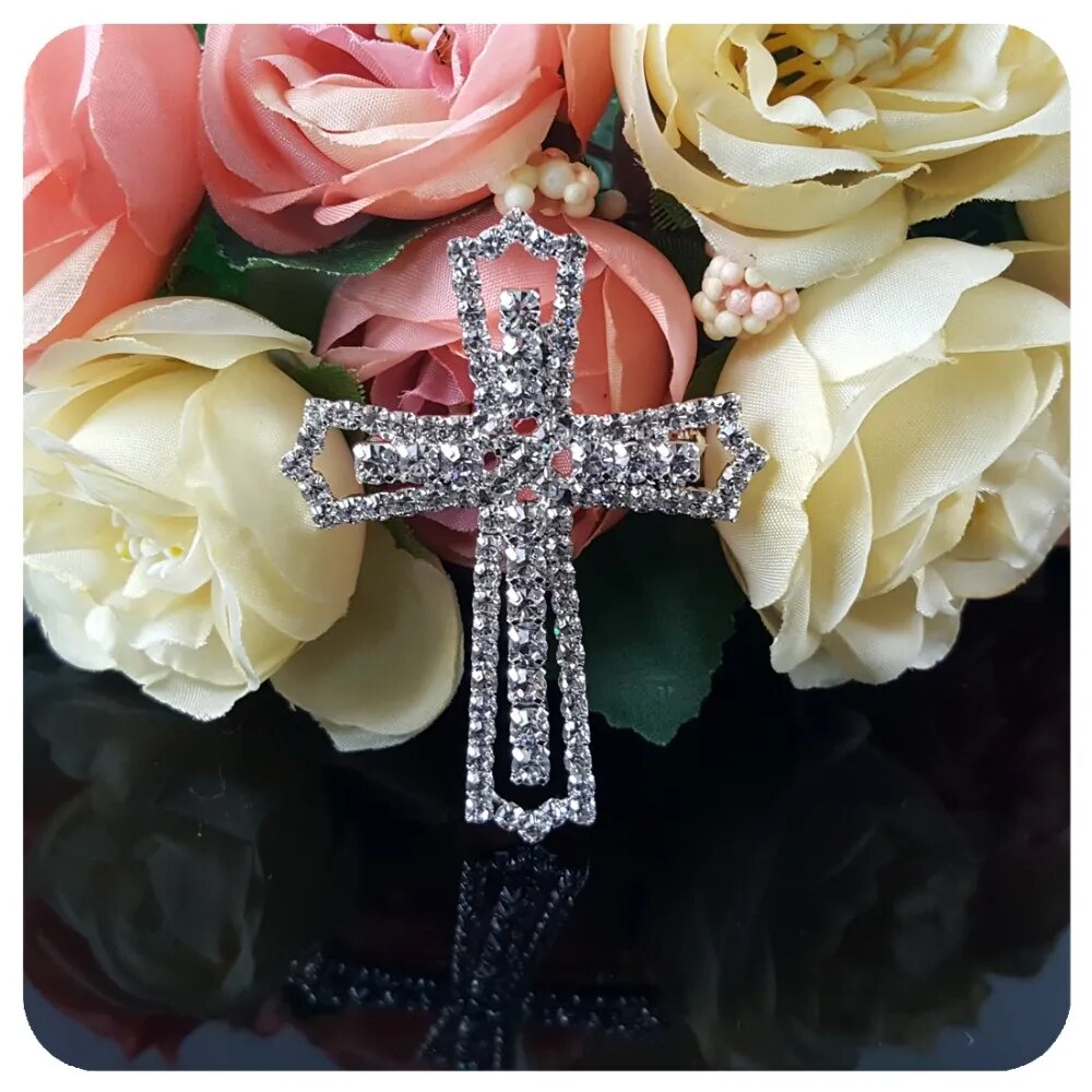 Rhinestone ~ Cross Brooch Pin ~ Gift of Faith Collection