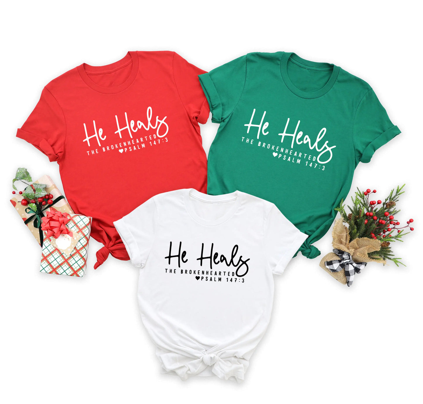 He Heals The Broken Hearted - Christian Shirt ~ "Wear Your Faith" Collection