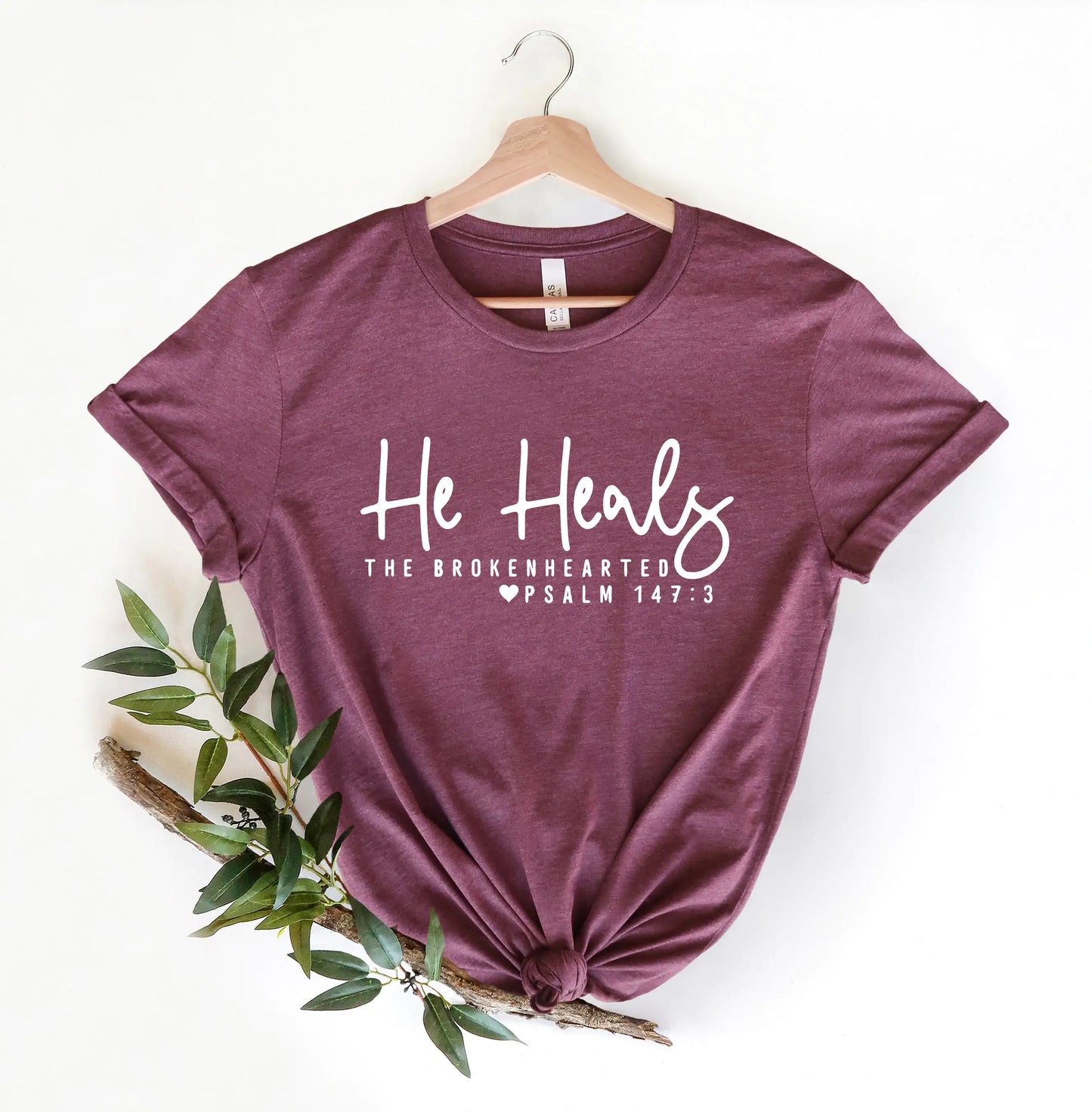 He Heals The Broken Hearted - Christian Shirt ~ "Wear Your Faith" Collection