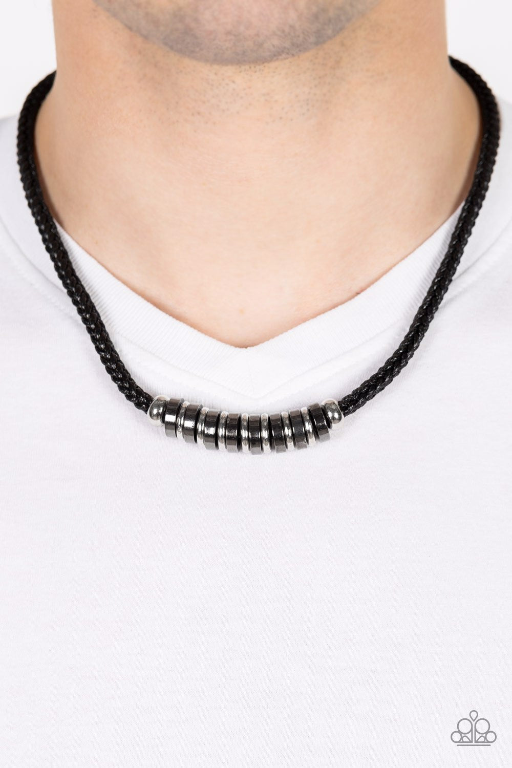 Paparazzi Necklace ~ Primitive Prize - Black Urban