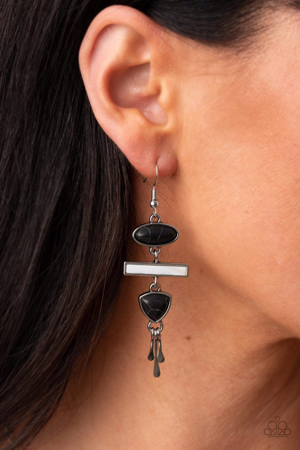 Paparazzi Earrings ~Adventurously Artisan - Black