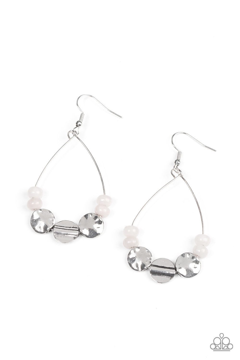 Paparazzi Earrings ~ Tigris Treasure - White