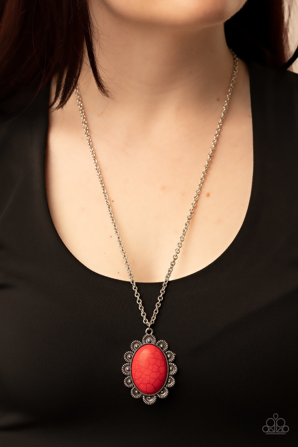 Paparazzi Necklace ~Daisy Dotted Deserts - Red