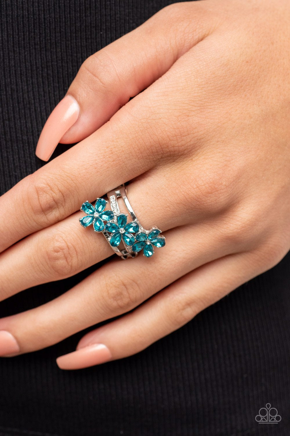 Paparazzi Ring ~ Posh Petals - Blue