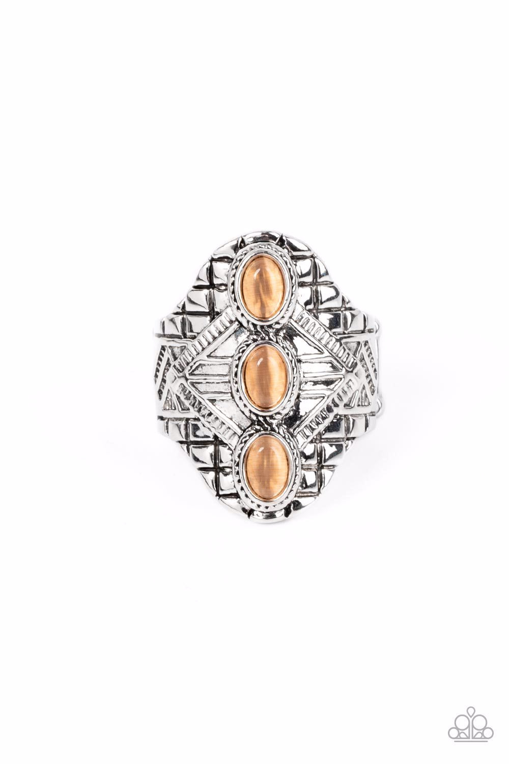 Paparazzi Ring ~ Eye-Catching Cats Eye - Orange