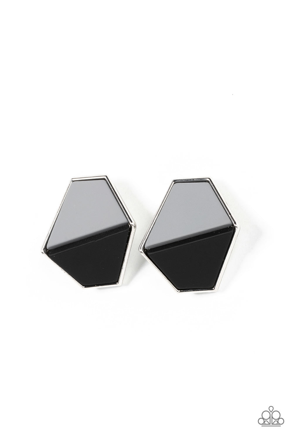 Paparazzi Earrings ~ Generically Geometric - Black