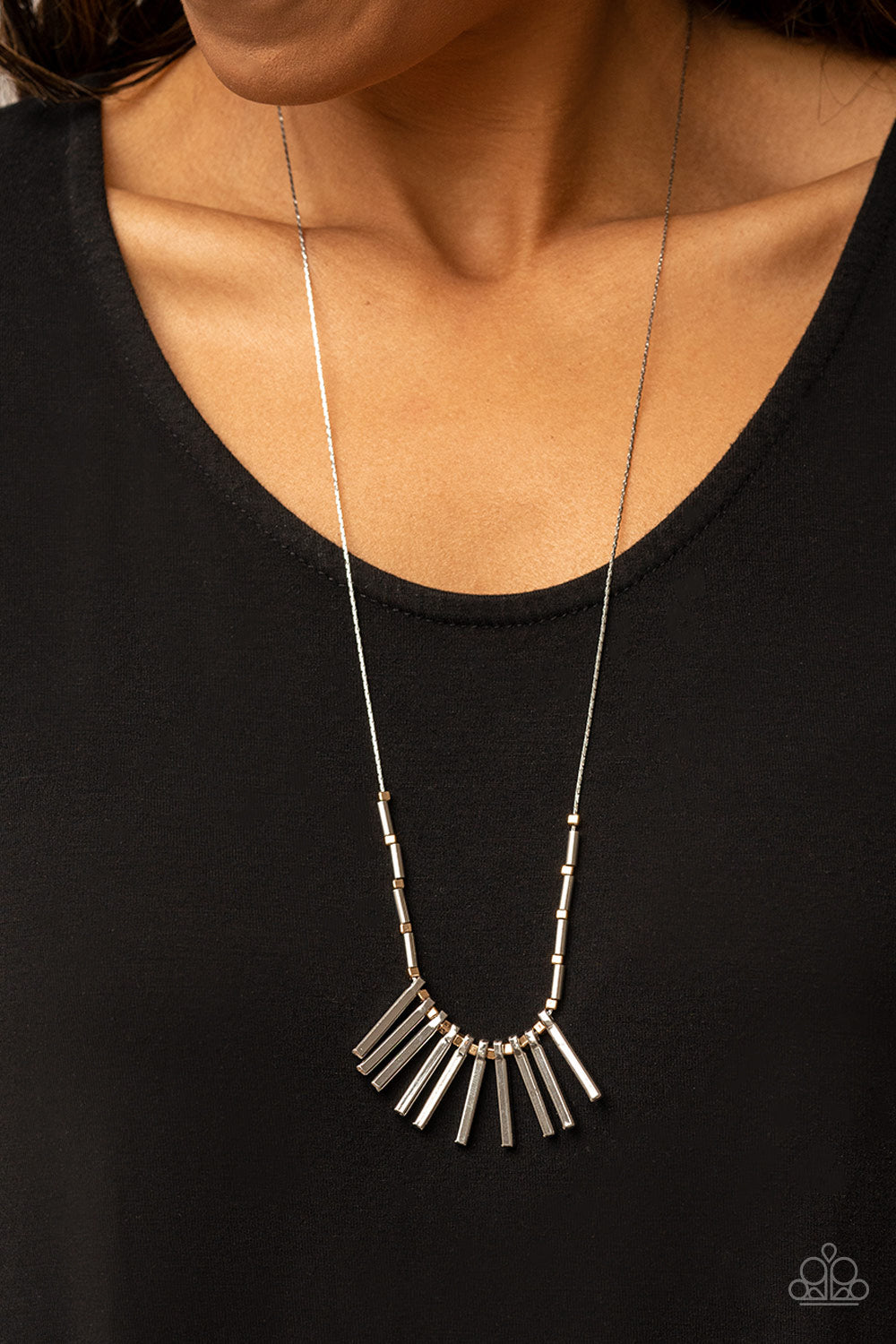 Paparazzi Necklace ~ Rustic Hot Rod - Silver
