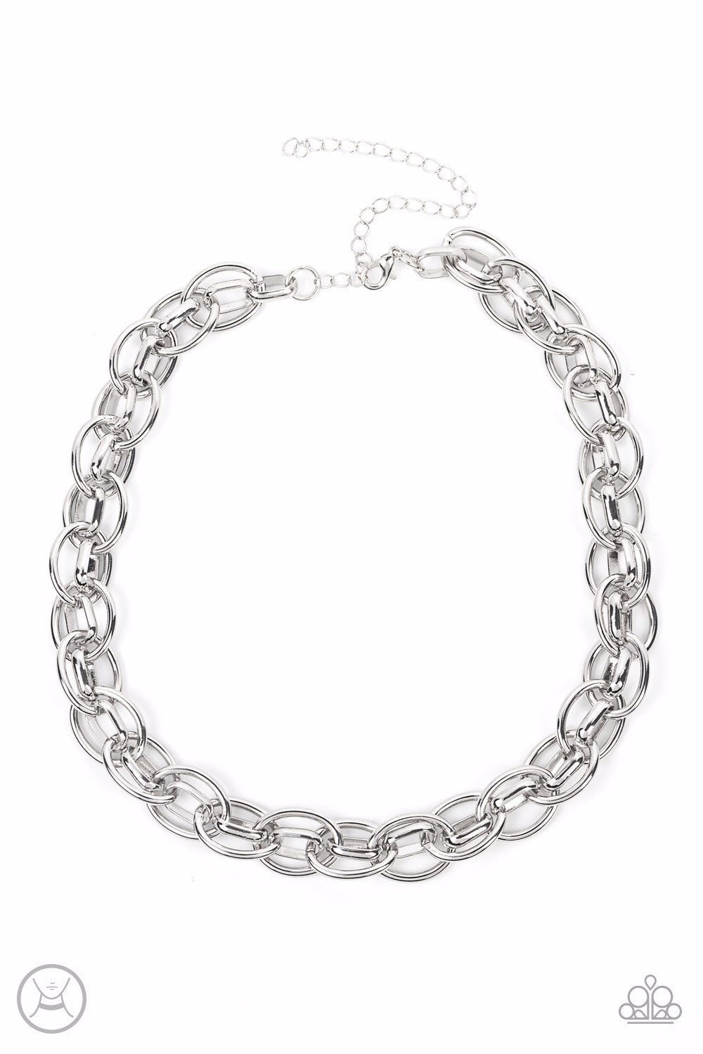 Paparazzi Necklace ~ Tough Crowd - Silver