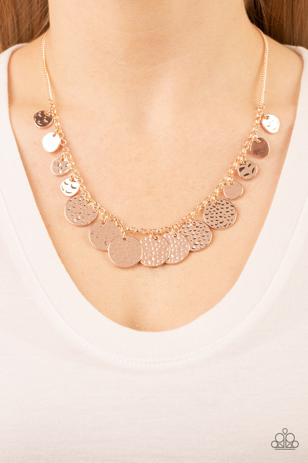 Paparazzi Necklace ~ CHIME Warp - Gold