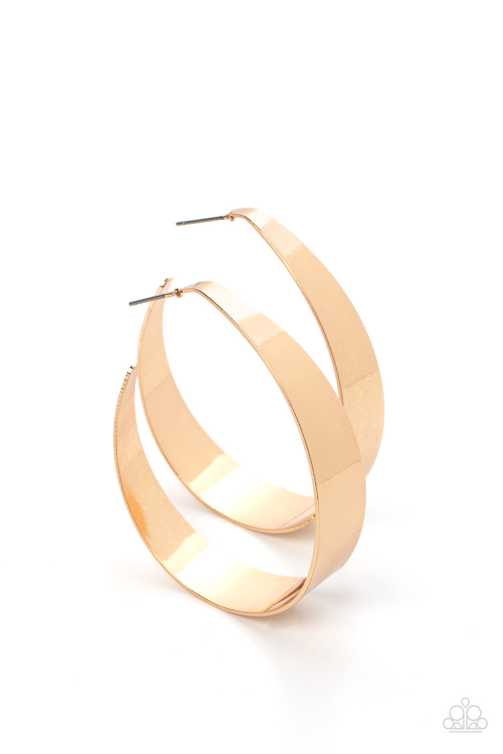Paparazzi Earrings ~ Flat Out Fashionable - Gold