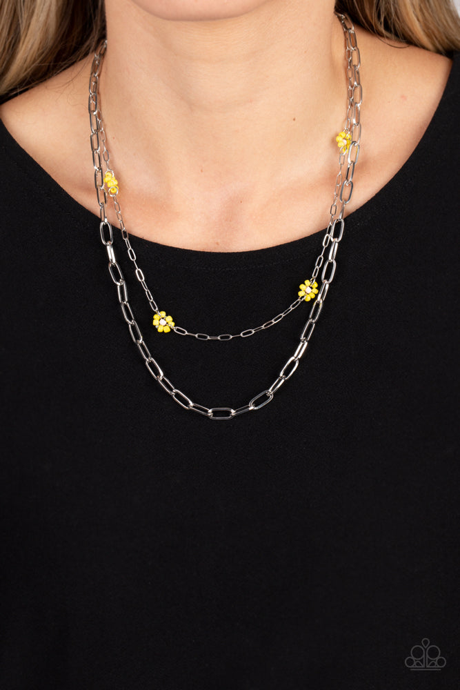 Paparazzi Necklace ~ Bold Buds - Yellow