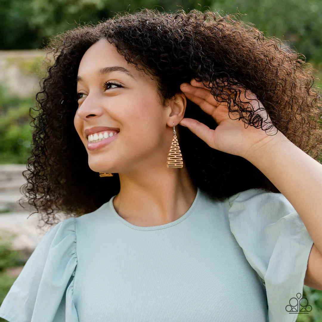Paparazzi Earrings ~ Urban Delirium - Brown