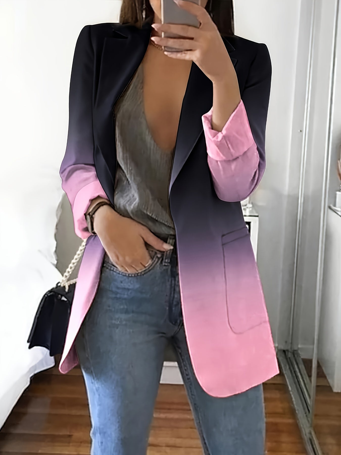 Gradient Long Sleeve Blazer| BeJeweled By Julie