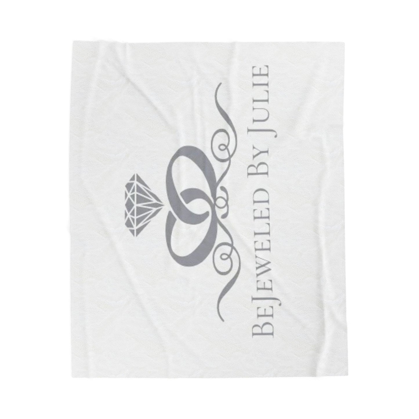 Velveteen Plush Blanket — 'Bejeweled By Julie' Luxury Diamond Logo Throw