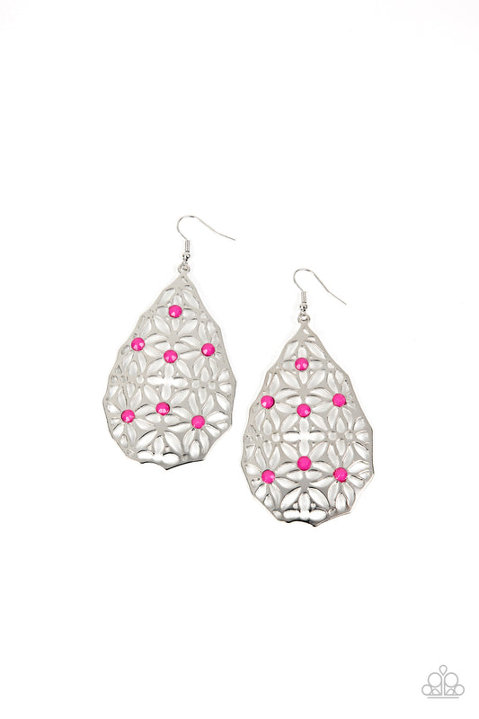 Paparazzi ♥ Delightfully Daisy - Pink ♥ Earrings