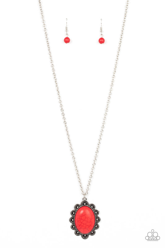 Paparazzi Necklace ~Daisy Dotted Deserts - Red