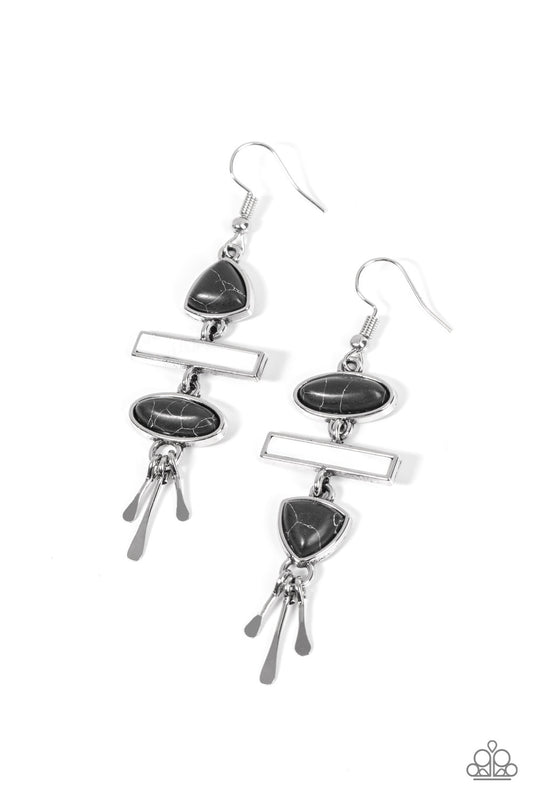 Paparazzi Earrings ~Adventurously Artisan - Black