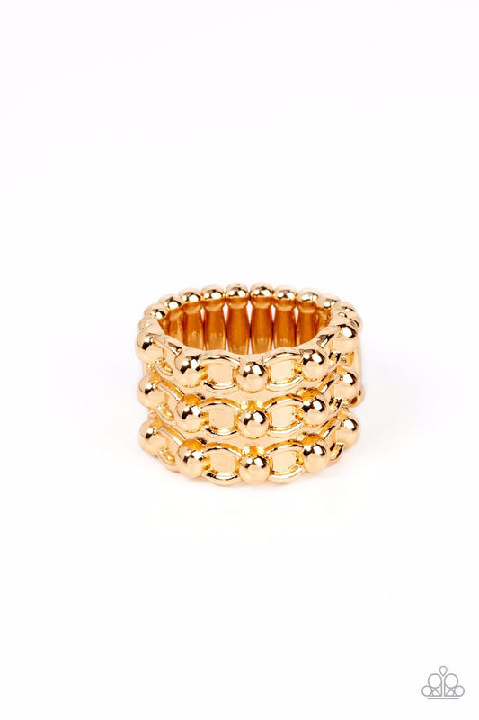 Paparazzi Ring ~ Dauntless Demeanor - Gold