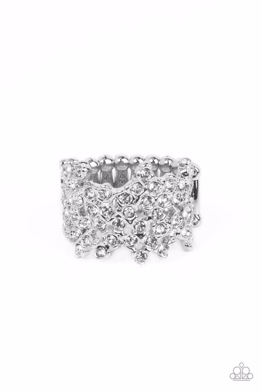 Paparazzi Ring ~ Sizzling Shimmer - White