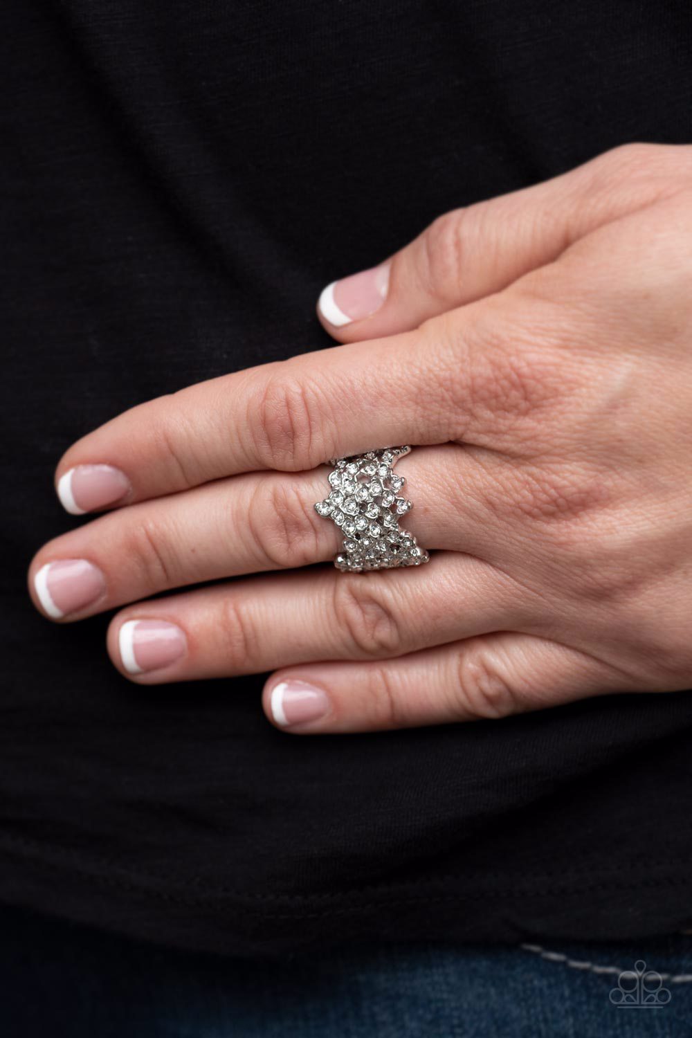Paparazzi Ring ~ Sizzling Shimmer - White