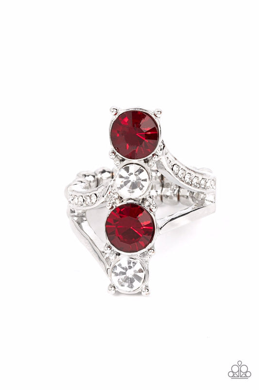 Paparazzi Ring ~ Duplicating Dazzle - Red