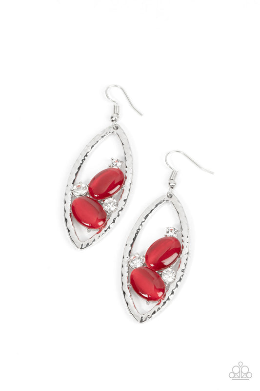 Paparazzi Earrings ~ Famously Fashionable - Red