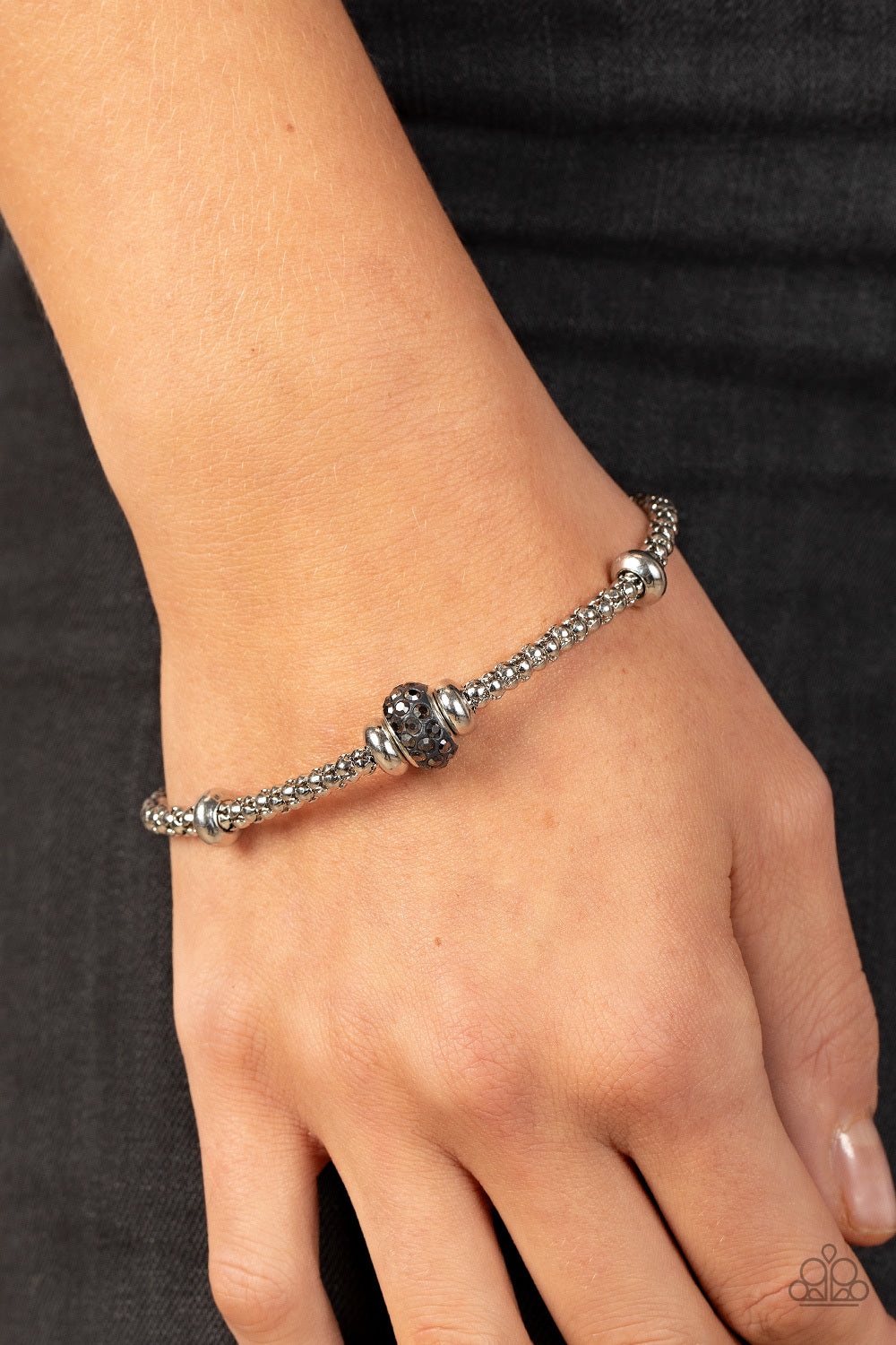 Paparazzi  Bracelet ~Downtown Decoupage - Silver