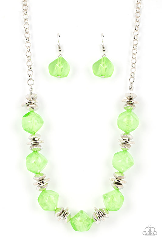 Paparazzi Necklace ~ Island Ice - Green