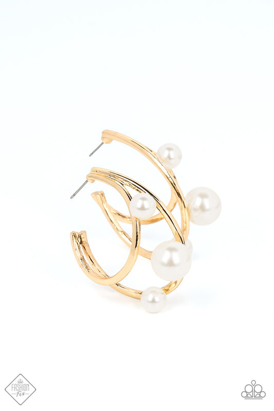 Paparazzi Earrings ~ Metro Pier - Gold