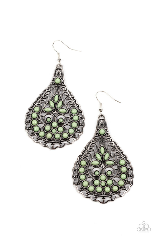 Paparazzi Earrings ~ Botanical Beauty - Green